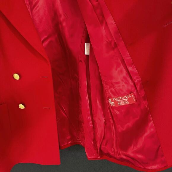 Escada Margarita Ley women’s double breasted crest cashmere blazer jacket - Picture 4 of 16